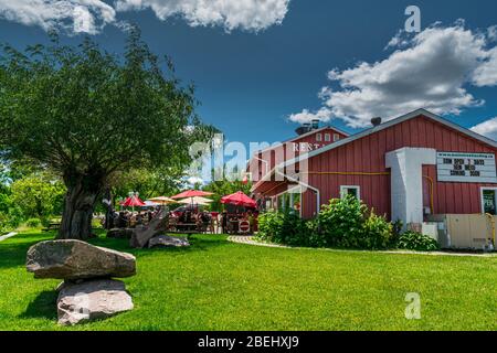 Burleigh Falls Lovesick Lake Dam Selwyn Ontario Canada in estate Foto Stock