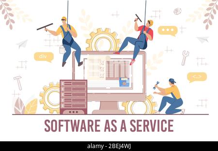 Test di aggiornamento dello sviluppo del sistema di assistenza software Illustrazione Vettoriale