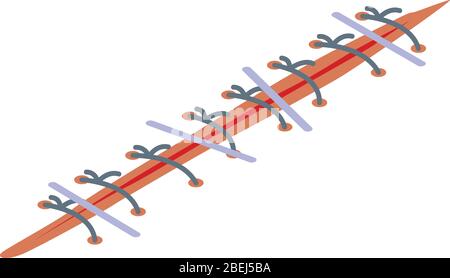 Icona di sutura del medico, stile isometrico Illustrazione Vettoriale