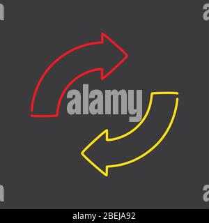 Icona al neon, disegno di illustrazione vettoriale. Illustrazione Vettoriale