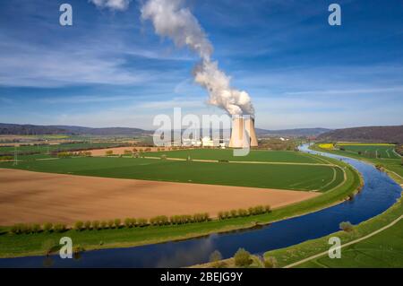 La centrale nucleare di Grohnde nel comune di Emmerthal, bassa Sassonia. Grohnde, 10 aprile 2020 | utilizzo in tutto il mondo Foto Stock