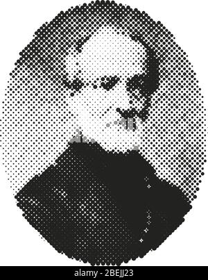 Giuseppe Mazzini uomo storico italiano del Risorgimento, illustrazione vettoriale Illustrazione Vettoriale