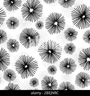 Disegno astratto senza cuciture per fiori. Schema di illustrazione vettoriale disegnato a mano. Per moda, tessile, web, stampa, design di superfici Illustrazione Vettoriale