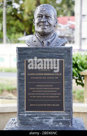 Claude Alphonso statua di Merriman Bust a Georgetown Guyana, Sud America Foto Stock