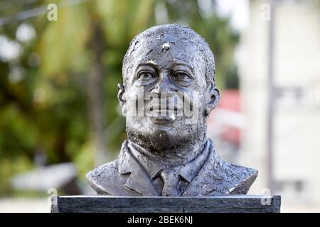 Claude Alphonso statua di Merriman Bust a Georgetown Guyana, Sud America Foto Stock