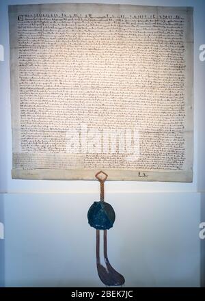 Magna carta, Guildhall Art Gallery, City of London Foto Stock