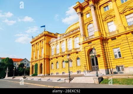 Il croato teatro nazionale a Zagabria in Croazia Foto Stock