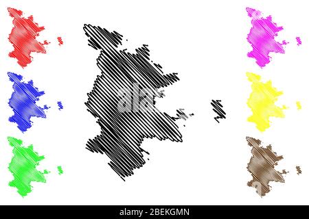 Città di Norimberga (Repubblica federale di Germania, Baviera) mappa vettore illustrazione, abbozzare schizzo Città di Norimberga mappa Illustrazione Vettoriale