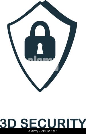 Icona protezione 3D. Semplice illustrazione dalla collezione di e-commerce. Icona Creative 3D Security per il web design, modelli, infografiche e altro ancora Illustrazione Vettoriale