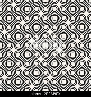 Vector seamless linee di interallacciamento di pattern. Moderno ed elegante sfondo astratto. Ripetizione strisce geometrico design. Illustrazione Vettoriale