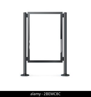 Street advertising stand per la pubblicità. Cartellone mockup Illustrazione Vettoriale