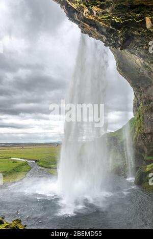 La bellezza di Seljalandsfoss, islanda Foto Stock