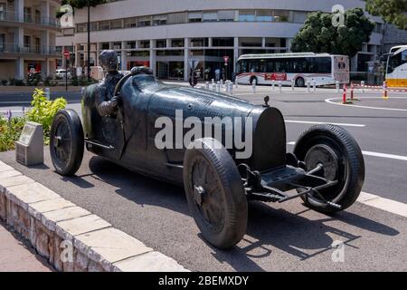 Juan Manuel Fangio Memorial al circuito Gran Premio di Monte Carlo, Monaco, Europa Foto Stock