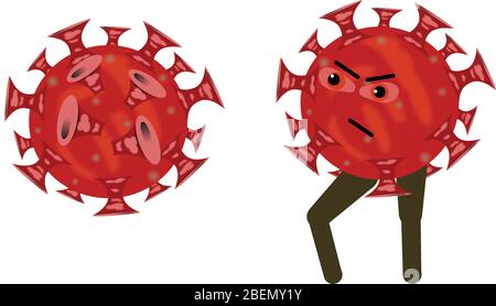 set di vettori di illustrazione del virus corona , con concetto di codice carattere 19 Illustrazione Vettoriale