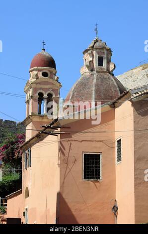 Cupola della Chiesa di Tenedos nella città di Corfù, Grecia Foto Stock