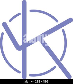 Vettore di disegno del logo K della lettera aziendale. Modello vettoriale colorato con logo K. Logo lettera K per la tecnologia Illustrazione Vettoriale