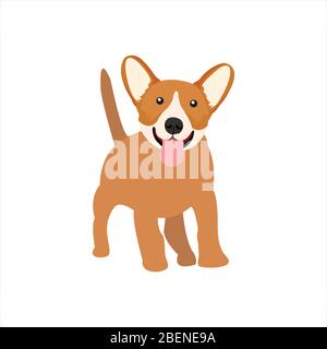 Illustrazione divertente dell'arte del clip del cane con stile del cartone animato Illustrazione Vettoriale