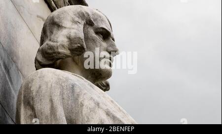 La Fontana commemorativa di Cristoforo Colombo a Washington DC in un giorno nuvoloso e primaverile. Foto Stock