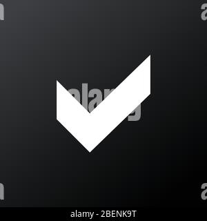 Illustrazione dell'icona del segno di spunta in quadrato, illustrazione del vettore di scorta isolata su sfondo bianco. Illustrazione Vettoriale