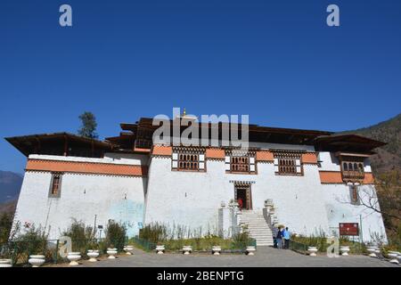 Uno zong tra Thimphu e Dochula, Bhutan Foto Stock