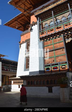 Uno zong tra Thimphu e Dochula, Bhutan Foto Stock