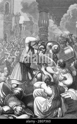 Terza guerra punica, assedio di Cartagine da parte di soldati romani, 149-146 a.C.) Foto Stock