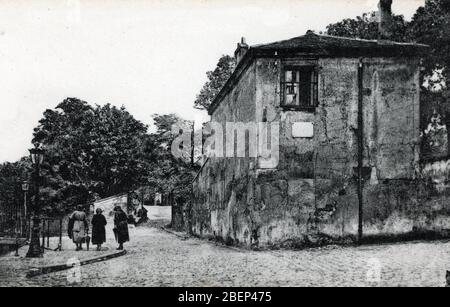 'Vue de la maison du compositeur Hector Berlioz (1803-1869) dans la rue saint Vincent, Vieux Montmartre, Parigi' (Vista della casa di Hector Berlioz i Foto Stock