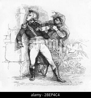 Mort de Jean Baptiste Kleber (1753-1800) au Caire it 1800 - assassinio del generale Jean-Baptiste Kleber per mano di un Mamluk, 14 giugno 1800 - es Foto Stock