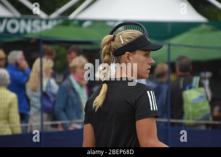 Angelique Curber di Germania praticando a Eastbourne, Devonshire Park nel 2019. Angie è un ex giocatore di tennis numero 1 del mondo durante il tour WTA Foto Stock