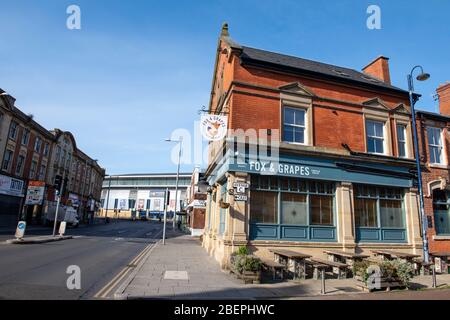 Sneinton mercato, catturato durante il blocco di Coronavirus aprile 2020, Nottingham City Nottinghamshire Inghilterra Regno Unito Foto Stock