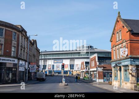 Sneinton mercato, catturato durante il blocco di Coronavirus aprile 2020, Nottingham City Nottinghamshire Inghilterra Regno Unito Foto Stock