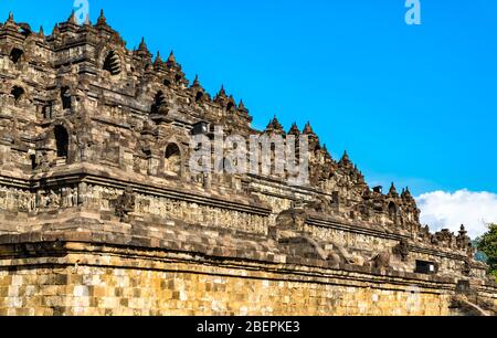 Tempio di Borobudur in Java centrale, Indonesia Foto Stock