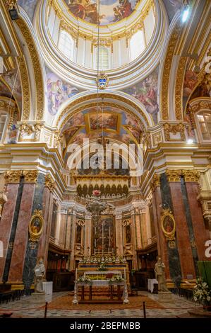 Cattedrale di San Paolo nella città di Mdina, Malta. Foto Stock