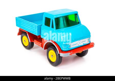 Lesney prodotti modello di giocattolo per auto Matchbox 1-75 serie n. 49 Mercedes-Benz Unimog Foto Stock