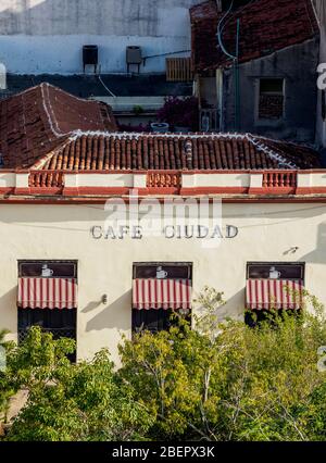 Cafe Ciudad, Parco Ignacio Agramonte, vista elevata, Camaguey, Provincia Camaguey, Cuba Foto Stock