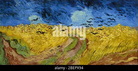 Wheatfield con Crows, 1890 di Van Gogh. Il Museo Van Gogh, Amsterdam Foto Stock
