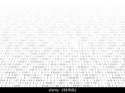 Sfondo del codice binario digitale. Programma di stile Matrix. Numeri in caduta casuale. Illustrazione Vettoriale