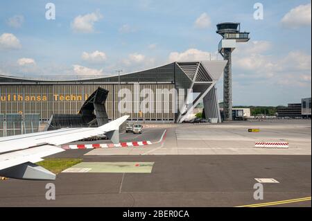 05/26/2019. Aeroporto di Francoforte, Germania. Hangar Lufthansa Technik. Gestito da Fraport e funge da hub principale per Lufthansa. Foto Stock