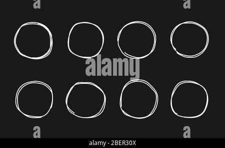 Forme circolari disegnate a mano Illustrazione Vettoriale