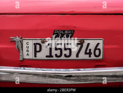 Fiat polacca a l'Avana, Provincia di la Habana, Cuba Foto Stock