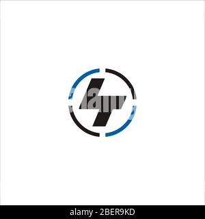 Modello di disegno vettoriale con logo lt o tl. Iniziale Illustrazione Vettoriale