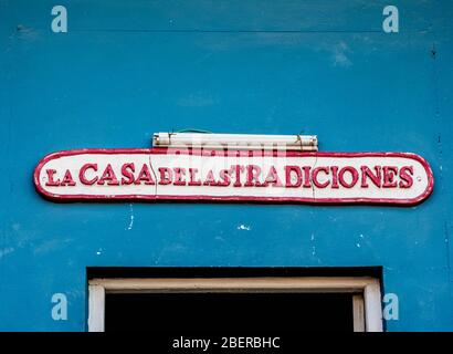 La Casa de Las Tradiciones, dettaglio, Santiago de Cuba, Provincia di Santiago de Cuba, Cuba Foto Stock