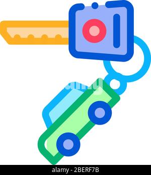 illustrazione del profilo vettoriale delle icone dei tasti dell'auto Illustrazione Vettoriale