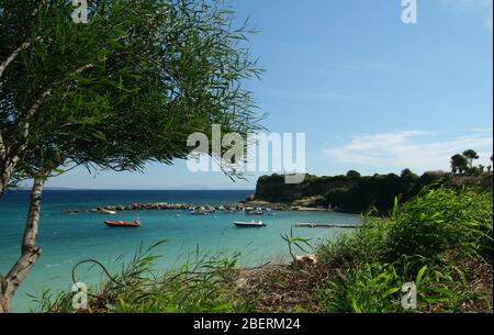 Spiagge sabbiose di Zante, Zante, isola greca nel Mar Ionio, ad ovest del Peloponneso, la terza più grande dell'arcipelago delle Isole IONIE Foto Stock
