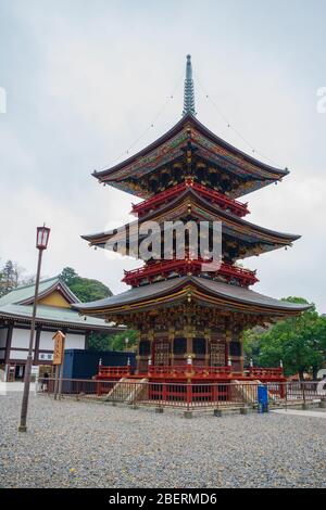 Il Tempio di Naritasan Shinshoji è stato annesso al Parco Naritasan nella città di Narita, è un grande e molto popolare complesso di templi buddisti nella città di Narita. Foto Stock