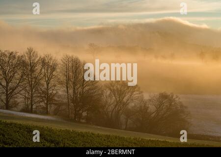 Alba in baviera durante i periodi invernali Foto Stock
