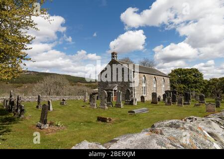 Ampia vista della chiesa di Struan 4 miglia a nord di Blair Atholl nel Nord Perthshire. Foto Stock