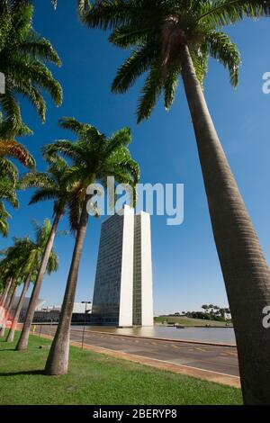 Il Congresso Nazionale del Brasile a brasilia capitale del brasile Foto Stock