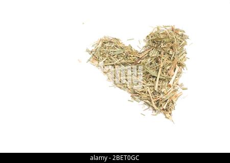 Limone Grass cuore a forma isolata su sfondo bianco Foto Stock