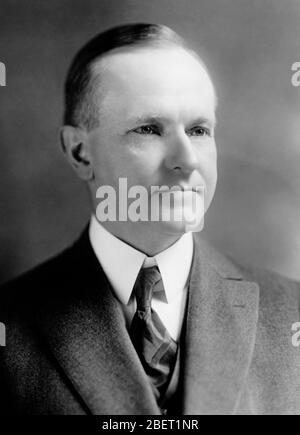 Ritratto del Presidente Calvin Coolidge, 1923. Foto Stock